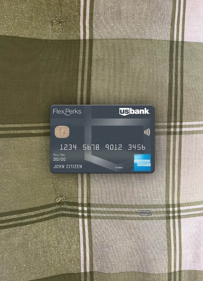 Download USA U.S. bank FlexPerks Reserve Amex card photolook front Photoshop template